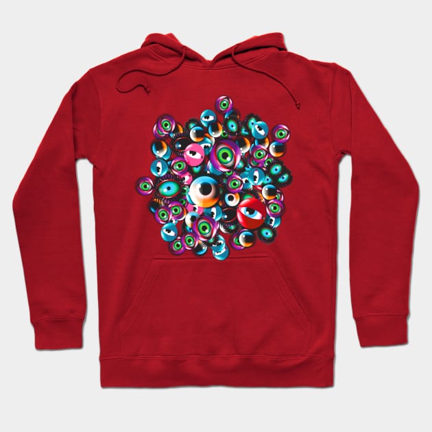 Monster Eyes Party Hoodie by fakeface